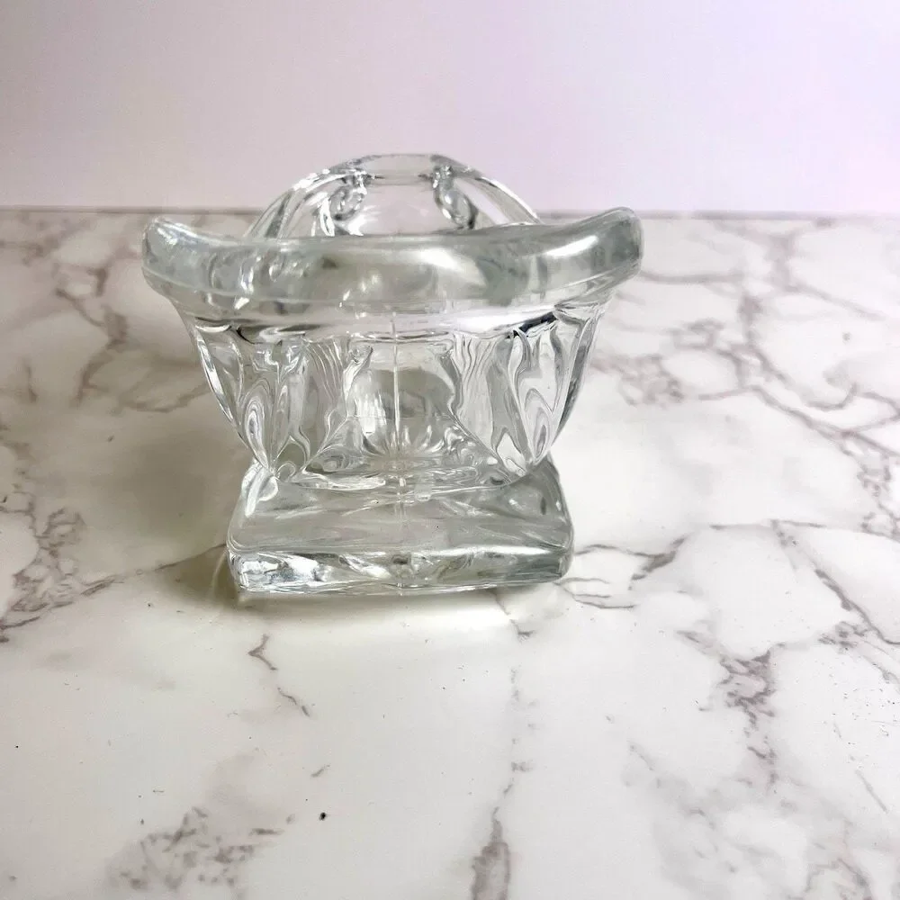 Vintage Santa Sleigh 24% St George Lead Crystal Tea Light Holder Candy Dish